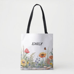 Tote Bag Tournsole Rustique Fleur Sauvage Nom Personnalis