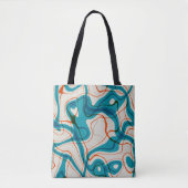 Tote Bag Tourquoise et perruques rouges (Devant)