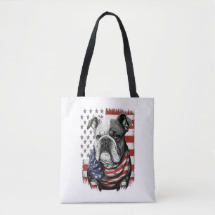 Tote Bag TOUS LES AMÉRICAINS Amateurs de CHIENS anglais bul