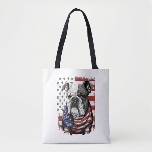 Tote Bag TOUS LES AMÉRICAINS Amateurs de CHIENS anglais bul (Devant)