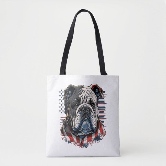 Tote Bag TOUS LES AMÉRICAINS Amateurs de CHIENS anglais bul (Devant)