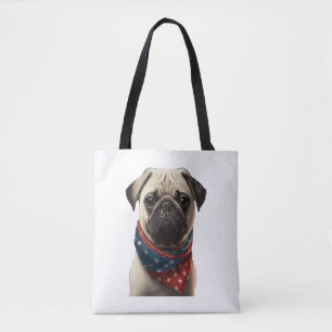 Tote Bag TOUS LES AMÉRICAINS Amateurs de CHIENS Carlin