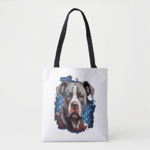Tote Bag TOUS LES AMÉRICAINS Amateurs de CHIENS pit bull