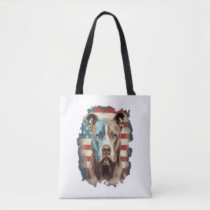 Tote Bag TOUS LES AMÉRICAINS Amateurs de CHIENS pit bull
