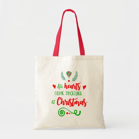 Tote Bag Tous Les Coeurs Se Réunissent Lors Des Fêtes De No (Devant)