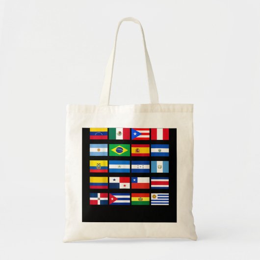 Tote Bag Tous les drapeaux latino-américains Patrimoine his (Devant)