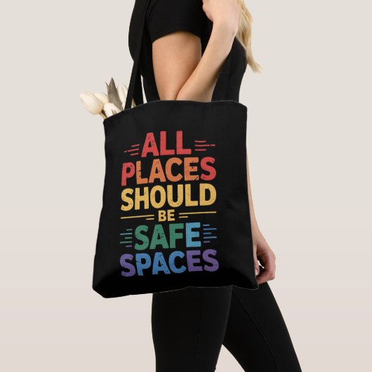 Tote Bag Tous les endroits doivent être des espaces sûrs Ga (De près)
