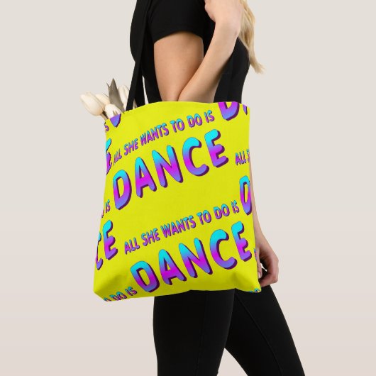 Tote Bag Tout ce qu'elle veut faire, c'est danser sur le Sa (De près)