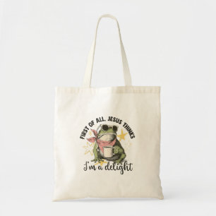 Tote Bag Tout d'abord Jésus pense que je suis une grenouill
