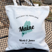 Tote Bag Tout Mariage Color Maine Map,