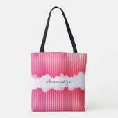 Tote Bag Tout sur l'impression Joli rayures roses (Dos)