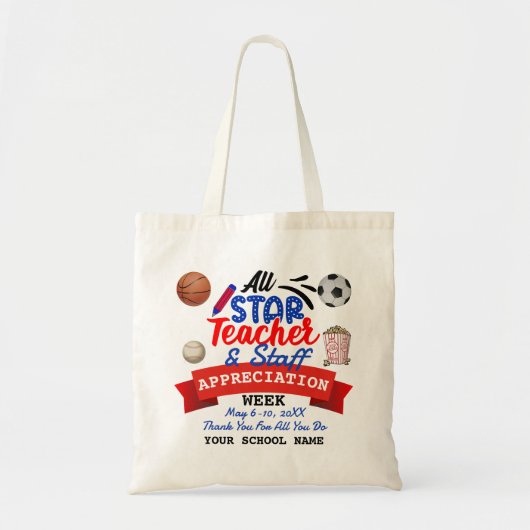 Tote Bag Toutes les étoiles Professeur Appréciation Semaine (Devant)