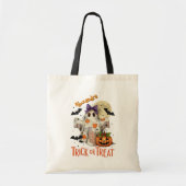 Tote Bag Tracé ou traitement Patchwork Ghost Halloween pers (Devant)