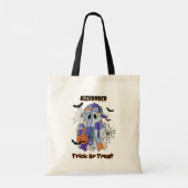 Tote Bag Tracé ou traitement Patchwork Ghost Halloween pers (Dos)