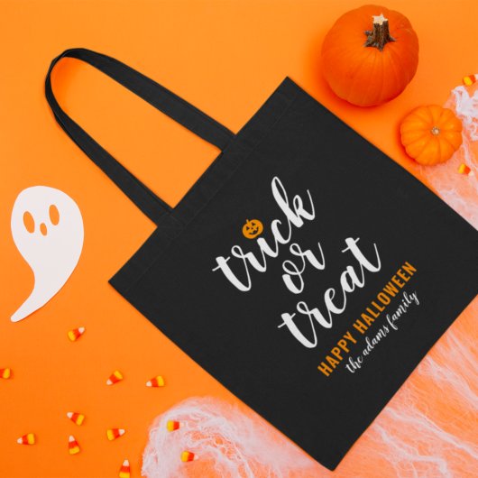 Tote Bag Trace ou traitement Script moderne Halloween perso