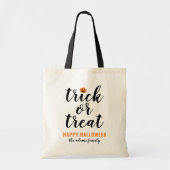 Tote Bag Trace ou traitement Script moderne Halloween perso (Devant)