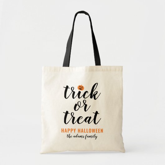 Tote Bag Trace ou traitement Script moderne Halloween perso (Devant)