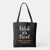Tote Bag Trace ou traitement Script moderne Halloween perso (Dos)