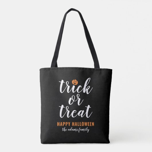 Tote Bag Trace ou traitement Script moderne Halloween perso (Dos)