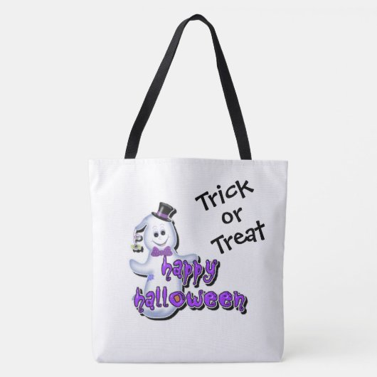 Tote Bag Tracer ou traiter le fantôme mignon (Devant)