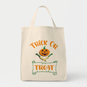 Tote Bag Tracer ou traiter les os croisés Halloween visage