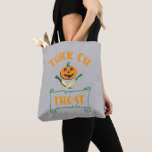 Tote Bag Tracer ou traiter les os croisés Halloween visage (De près)