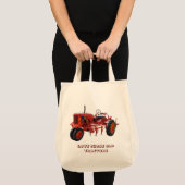 Tote Bag Tracteur rouge vintage (Devant (produit))