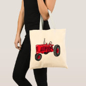 Tote Bag Tracteur rouge vintage (Devant (produit))