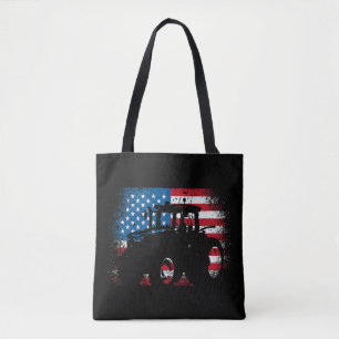 Tote Bag Tractor USA Drapeau design pour Patriotic Farmer
