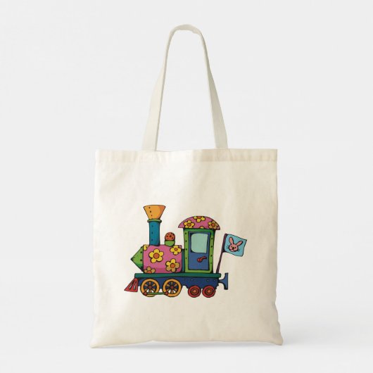 Tote Bag Train à fleurs de jouets (Dos)