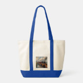 Tote Bag Train à vapeur sur un pont - Peinture à l'huile (Dos)