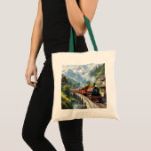 Tote Bag Train antique Imaginaire Crimson (Devant (produit))