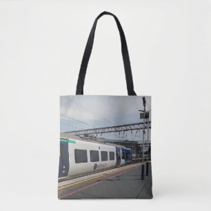 Tote Bag Train bleu et blanc