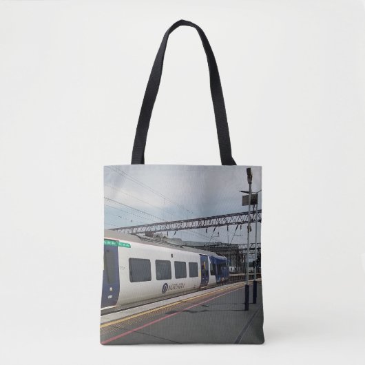 Tote Bag Train bleu et blanc (Devant)