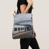 Tote Bag Train bleu et blanc (De près)