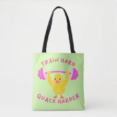 Tote Bag Train dur Quack Harder Drôle Drôle Canard Poids (Devant)