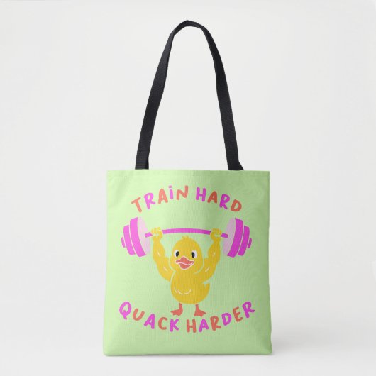 Tote Bag Train dur Quack Harder Drôle Drôle Canard Poids (Devant)