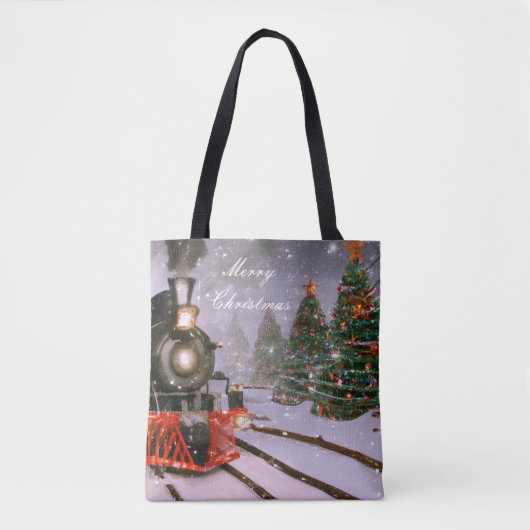 Tote Bag Train forestier de Noël (Devant)