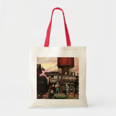 Tote Bag Train Yard Flower Garden par Stevan Dohanos (Devant)