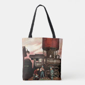 Tote Bag Train Yard Flower Garden par Stevan Dohanos (Dos)