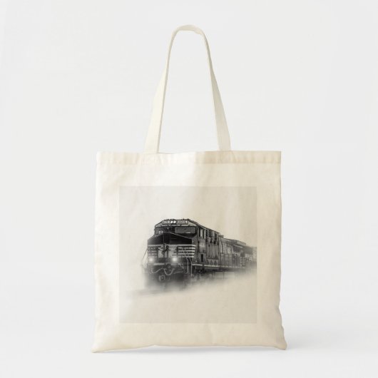 Tote Bag Trains de train noir et blanc (Devant)