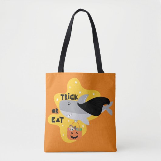 Tote Bag Traitement d'Halloween du requin (Devant)