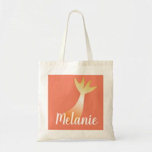 Tote Bag Traits d'aquarelle Halloween Sirène Corail