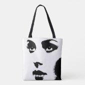 Tote Bag Traits de femme noire (Dos)