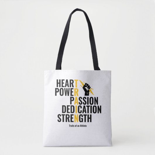 Tote Bag Traits d'un athlète (Devant)