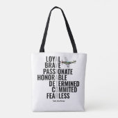 Tote Bag Traits d'un aviateur (Dos)