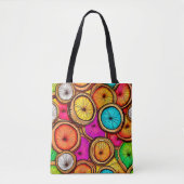 Tote Bag Tranche de noix de coco vibrante Design abstrait (Devant)