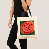 Tote Bag Tranche de pastèque abstraite Livres de bibliothèq (Devant (produit))
