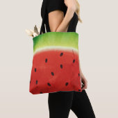 Tote Bag Tranche de pastèque géante à l'aquarelle mignonne  (De près)