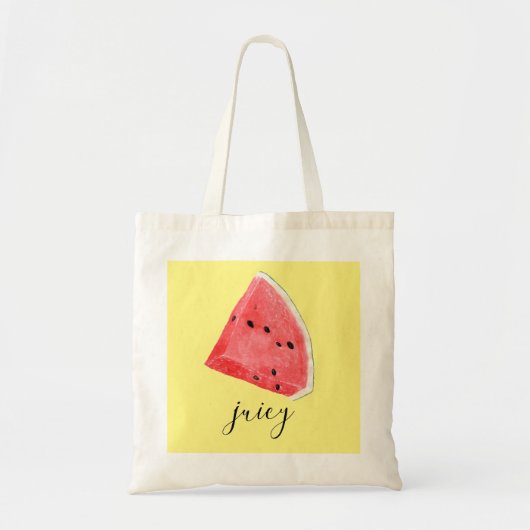 Tote Bag Tranche de pastèque juteuse à l'aquarelle (Devant)